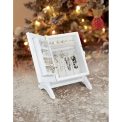 Rangement bijoux petite armoire sur pied avec miroir H29cm