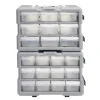 Rangement bricolage modulable plastique gris 12 casiers 28x17xH16cm