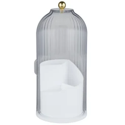 Rangement cosmétique ouverture pivotante rotation 360°C Ø12xH27cm