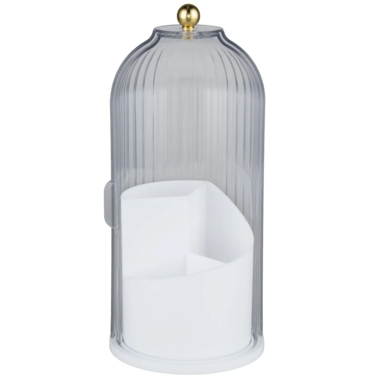 Rangement cosmétique ouverture pivotante rotation 360°C Ø12xH27cm