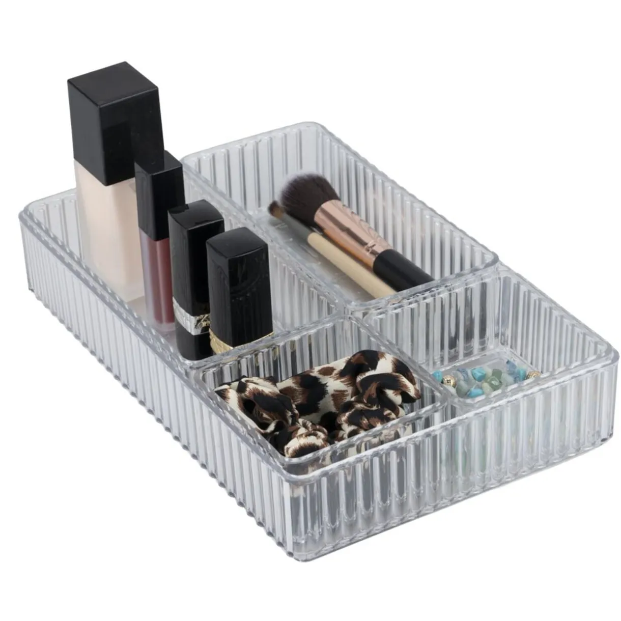 Rangement cosmétique x5 plastique transparent < Gifi