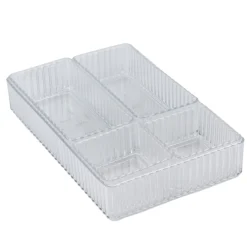 Rangement cosmétique x5 plastique transparent < Gifi