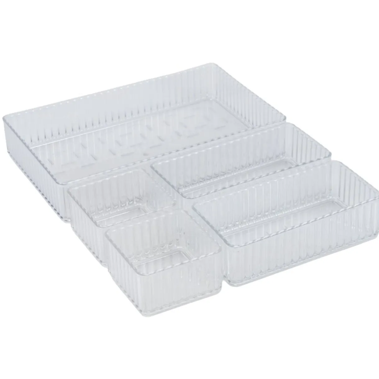 Rangement cosmétique x5 plastique transparent < Gifi