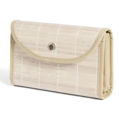 Rangement de porte à suspendre bambou et tissu 2 compartiments 25x9xH49cm