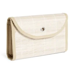 Rangement de porte à suspendre bambou et tissu 2 compartiments 25x9xH49cm
