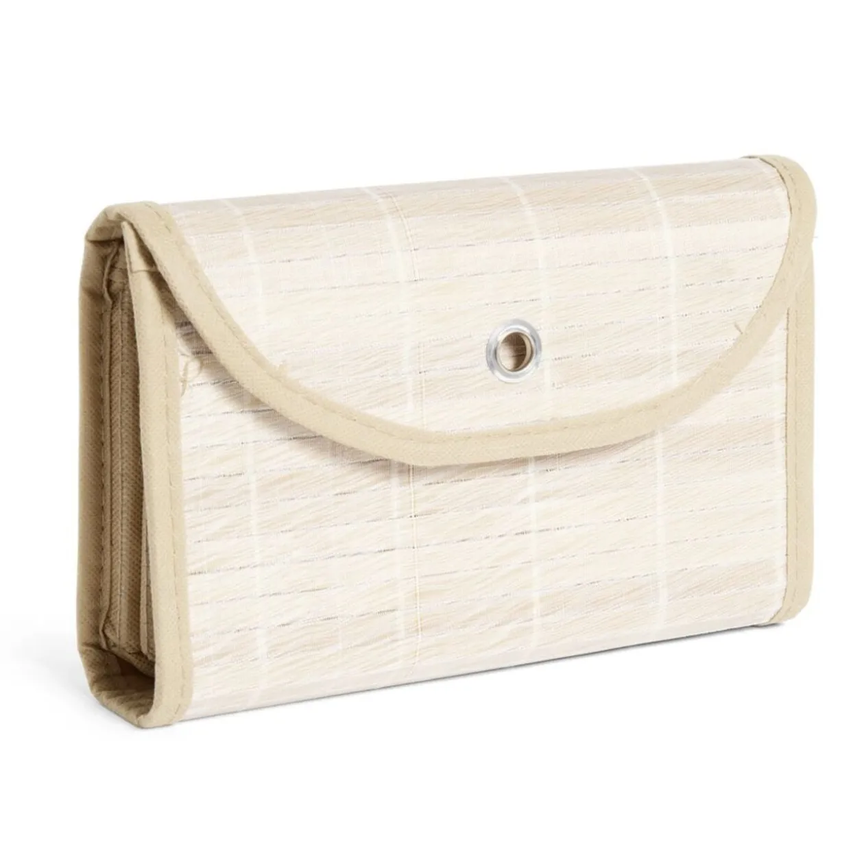 Rangement de porte à suspendre bambou et tissu 2 compartiments 25x9xH49cm