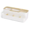 Rangement salle de bain bambou et plastique blanc < Gifi New