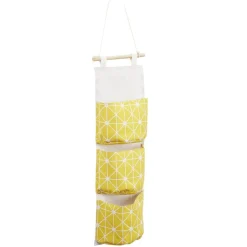 Rangement suspendu 3 niveaux tissu et bois 20x67cm (3 modèles) < Gifi Online