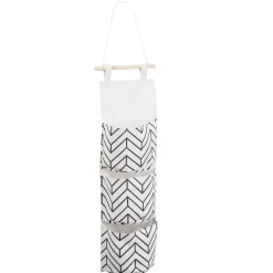 Rangement suspendu 3 niveaux tissu et bois 20x67cm (3 modèles) < Gifi Online