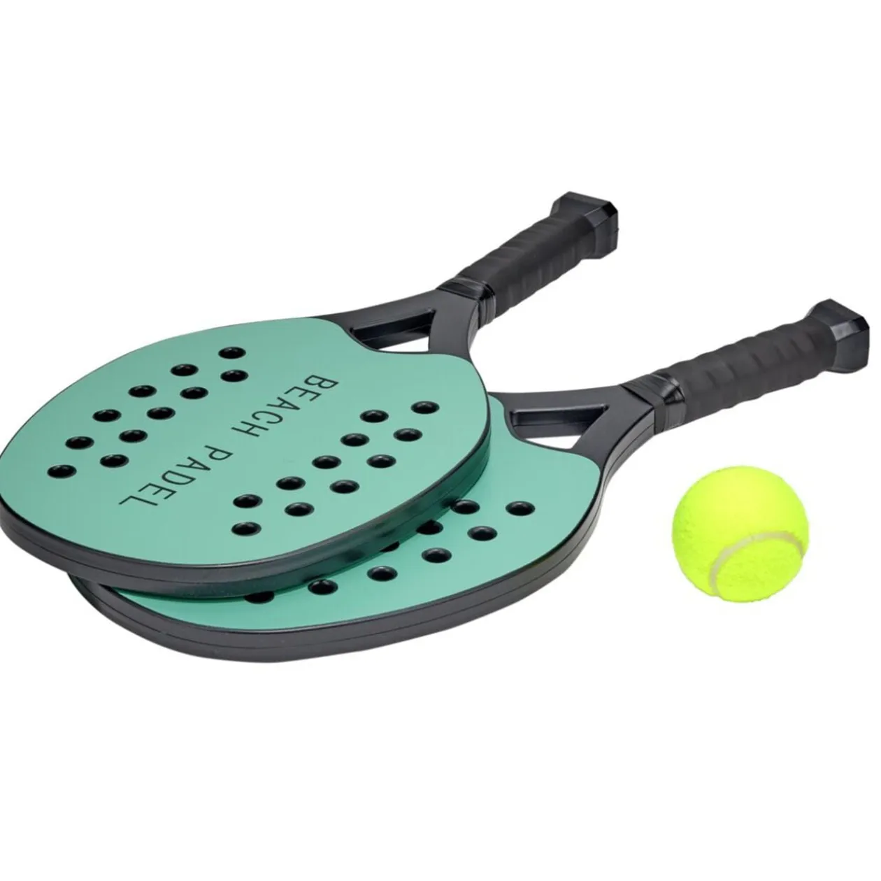 Raquette de plage padel plastique x2 avec 1 balle caoutchouc (3 pièces)