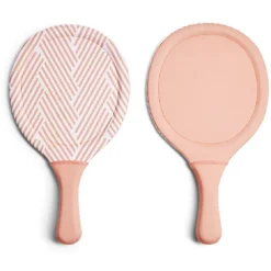 Raquette de plage x2 + 1 balle adulte plastique orange