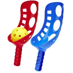 Raquette incurvée pelote basque chistera plastique x2 avec 1 balle Ø9cm