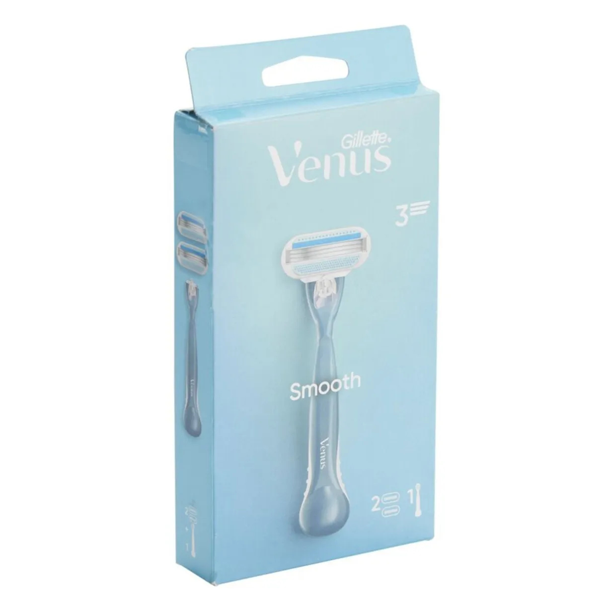 Rasoir femme Venus Gillette Smooth 3 lames avec 2 recharges < Gifi Discount