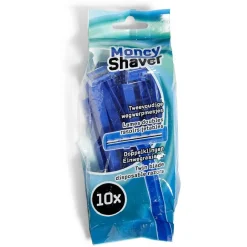Rasoir jetable 2 lames Money Shaver bleu x10