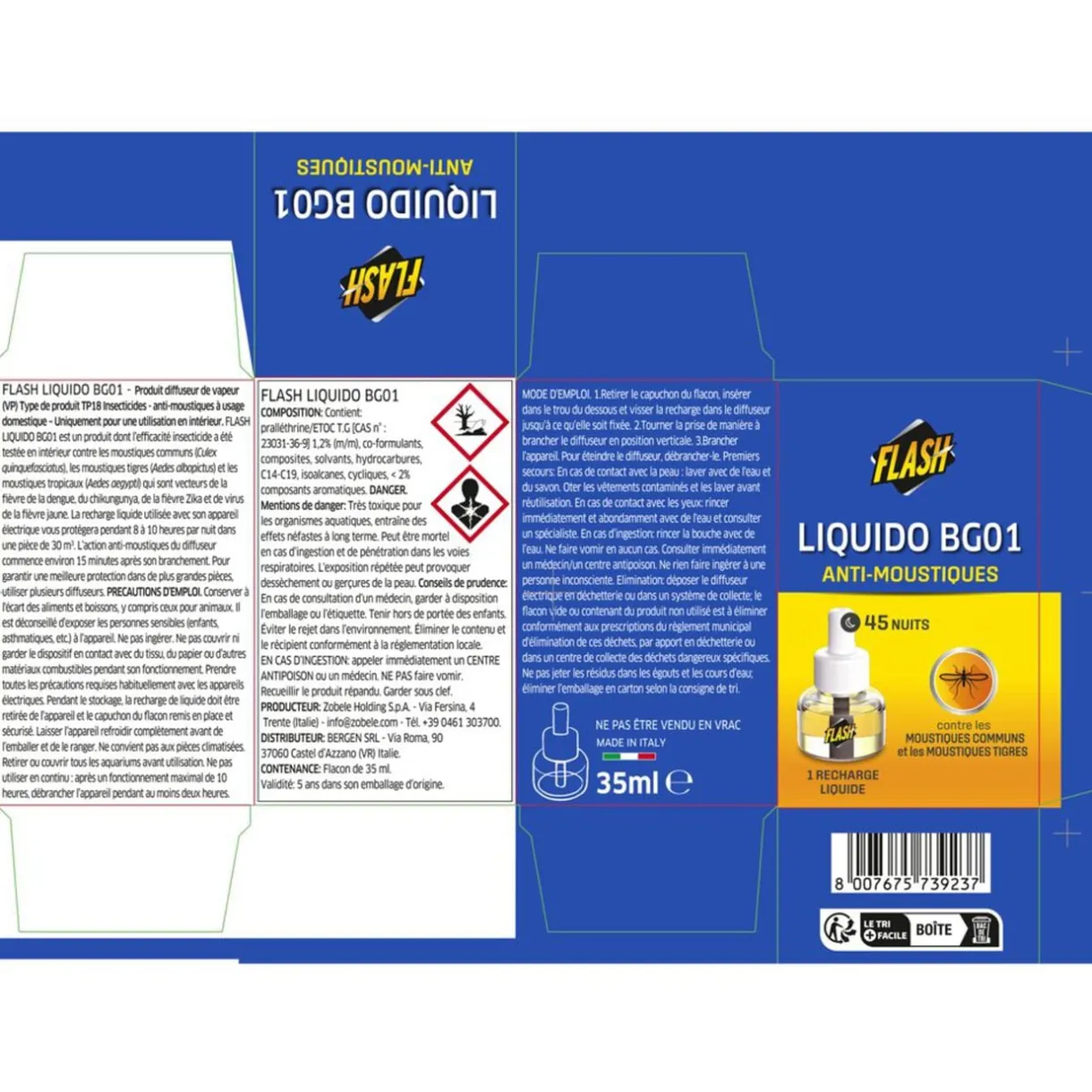 Recharge liquide pour diffuseur anti moustiques Flash 45 nuits < Gifi Discount
