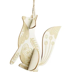 Renard 3D à suspendre en bois naturel décoré H12cm < Gifi Sale