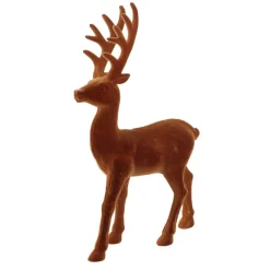 Renne de Noël floqué effet velours H24cm (2 modèles)