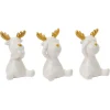 Renne en céramique blanc à poser blanc et doré H7cm x3 < Gifi New