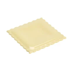 Repose-cuillère forme raviole carré céramique beige 15x15cm
