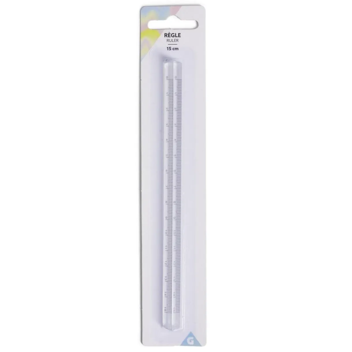Règle triangulaire 15cm plastique transparent < Gifi