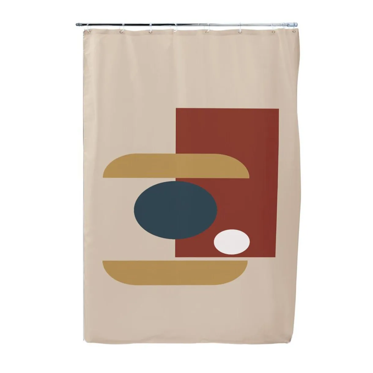 Rideau de douche beige motif moderne 180x200cm < Gifi Outlet