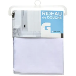 Rideau de douche blanc polyester 180xH200cm < Gifi Outlet