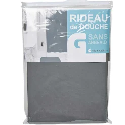 Rideau de douche gris foncé sans anneaux < Gifi Best