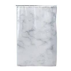 Rideau de douche marbre blanc 180x200cm