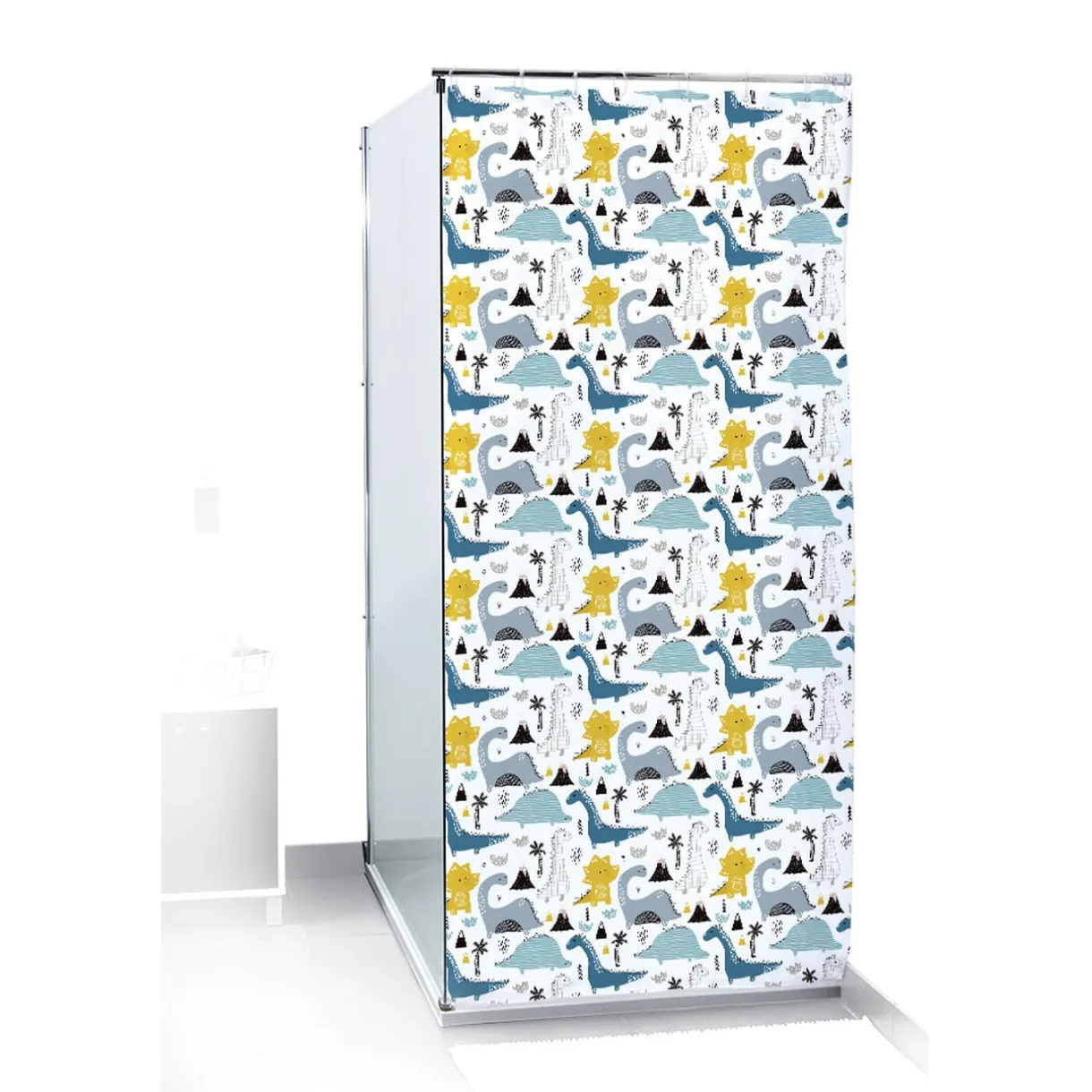 Rideau de douche motif dinosaure multicolore 180x200cm < Gifi