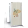 Rideau de douche motif feuille beige et vert 180x200cm 100% polyester < Gifi Discount