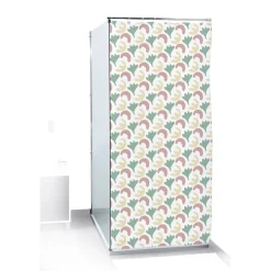 Rideau de douche motif feuillage abstrait blanc vert rouge 180x200cm < Gifi Sale