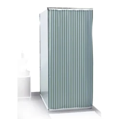 Rideau de douche rayé blanc et bleu 180x200cm 100% polyester