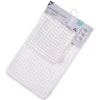 Rideau de douche 180xH200cm avec tapis de bain 75x45cm blanc
