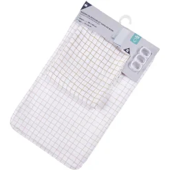 Rideau de douche 180xH200cm avec tapis de bain 75x45cm blanc