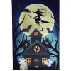 Rideau de fenêtre Halloween maison hantée 80xH120cm