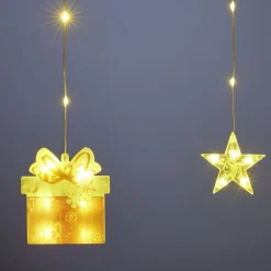 Rideau de fenêtre Noël 90LED lumineux figurines et étoiles L300cm < Gifi Online