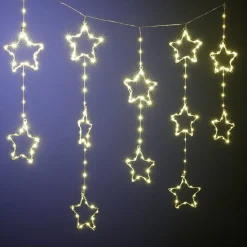 Rideau de Noël lumineux 240LED pluie d'étoiles blanc chaud L620cm < Gifi Discount