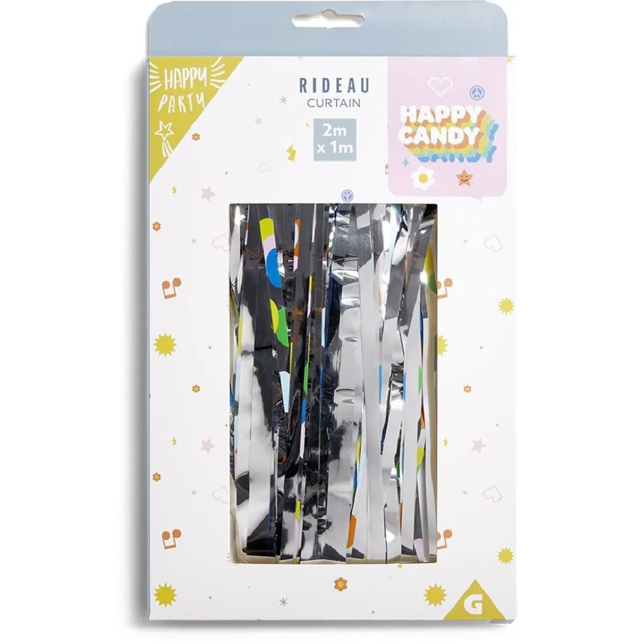Rideau de porte anniversaire aluminium thème candy 1x2m