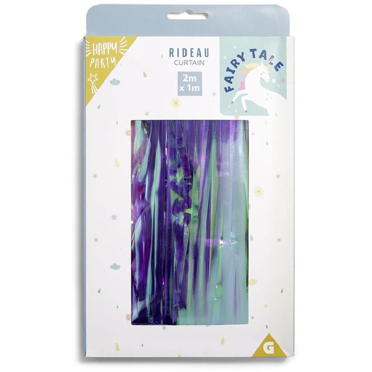 Rideau de porte anniversaire aluminium thème fée-licorne 1x2m