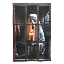 Rideau de porte Halloween fantôme derrière fenêtre 78x120cm < Gifi Best