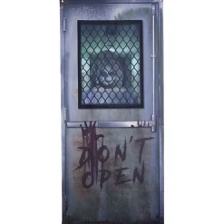 Rideau de porte Halloween imprimé Don't Open L180xl80cm
