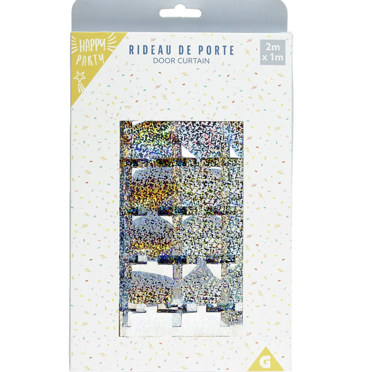 Rideau disco argenté 100xH200cm