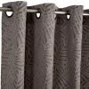 Rideau gris imprimé feuilles 100% polyester 140x240cm