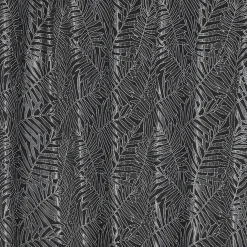 Rideau jacquard à oeillets motif feuille tropicale noir et gris < Gifi Hot