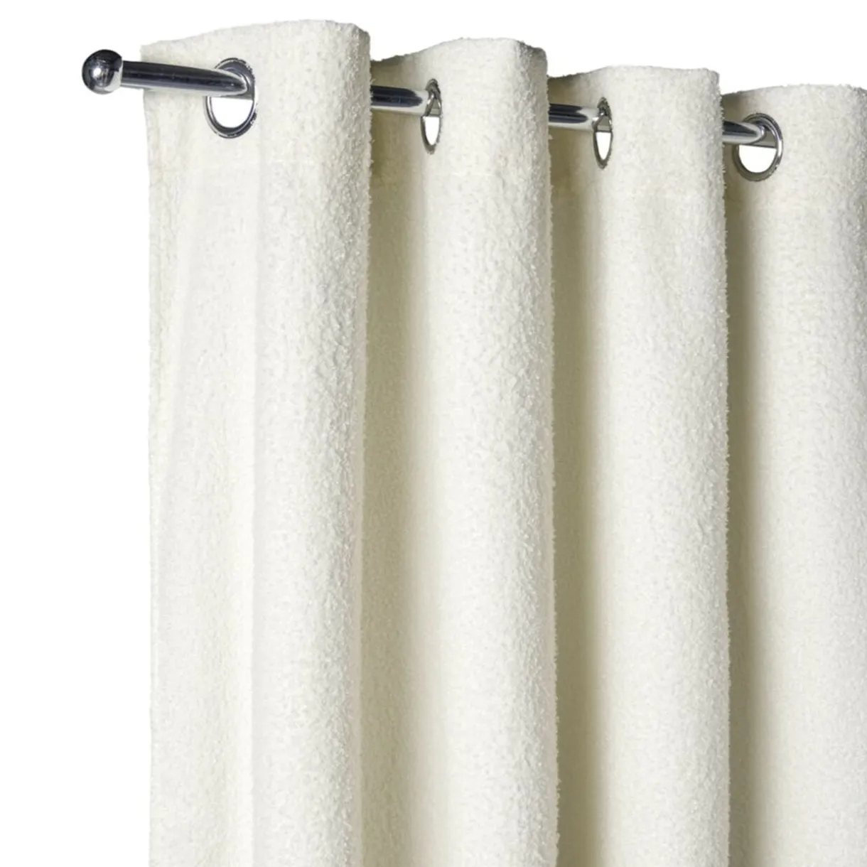 Rideau à oeillets bouclette polyester blanc 140x240cm < Gifi Clearance