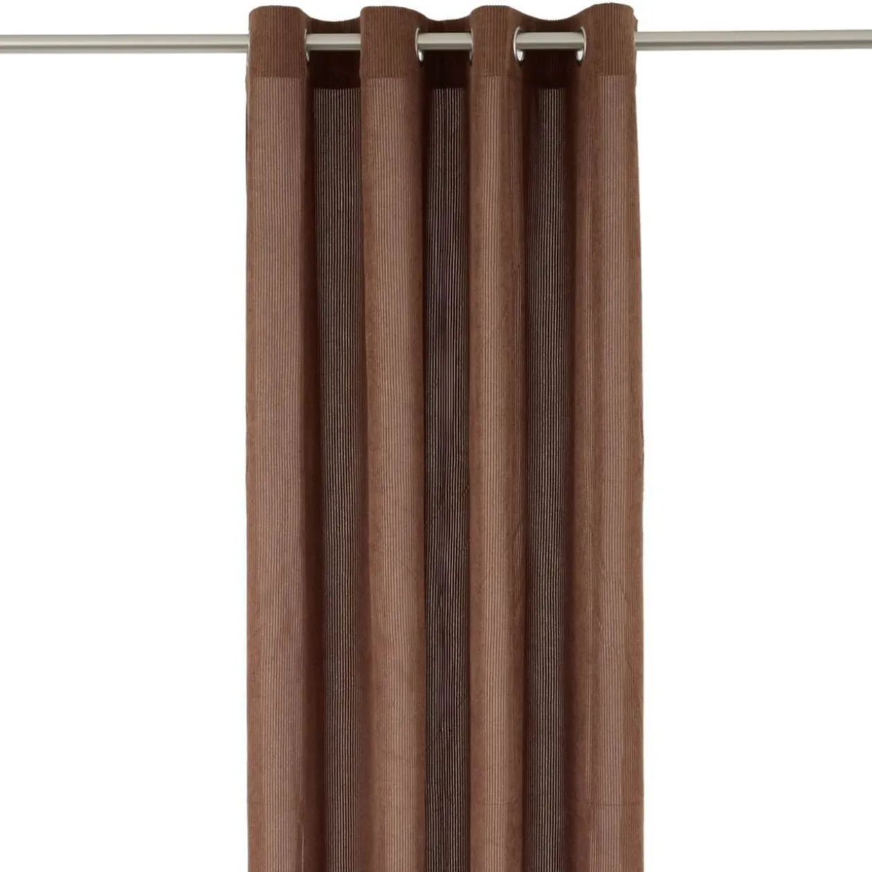 Rideau à oeillets côtelé polyester uni 140x240cm (3 modèles)