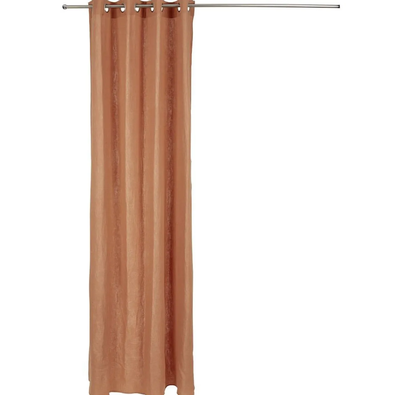 Rideau à oeillets gaze de coton terracotta uni 135xL240cm