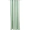 Rideau à oeillets gaze de coton vert uni 135xL240cm