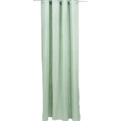 Rideau à oeillets gaze de coton vert uni 135xL240cm