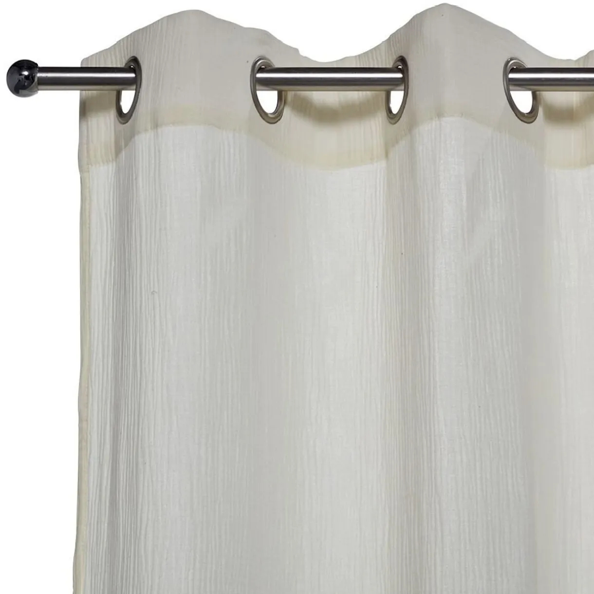 Rideau à oeillets gaze de coton beige uni 135xL240cm < Gifi Outlet
